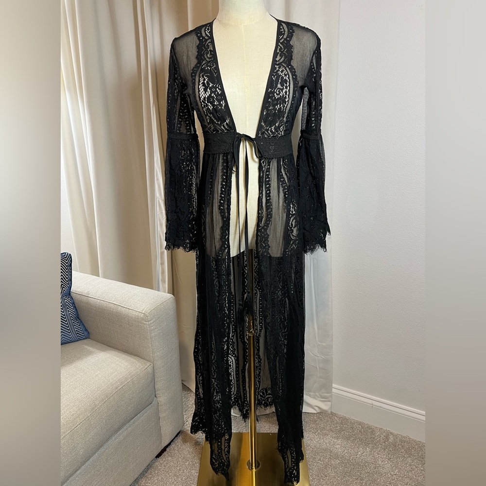 NWT Lace Kimono Cardigan Swimsuit Cover-up